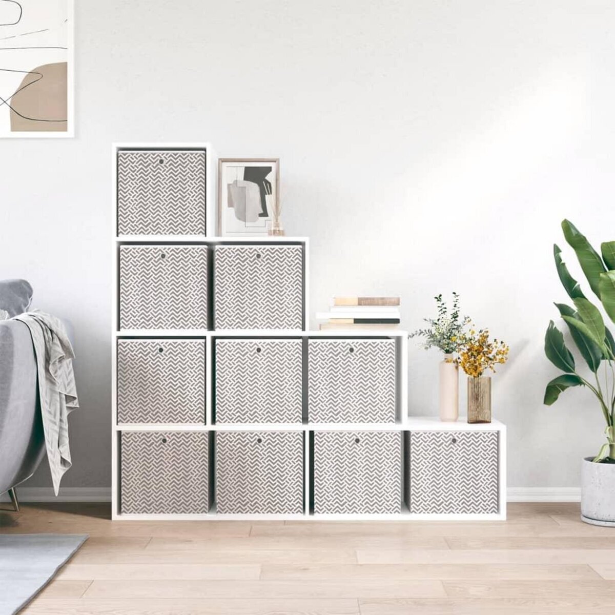 VIDAXL Boîtes de rangement pliables 10 pcs 32x32x32 cm tissu intisse