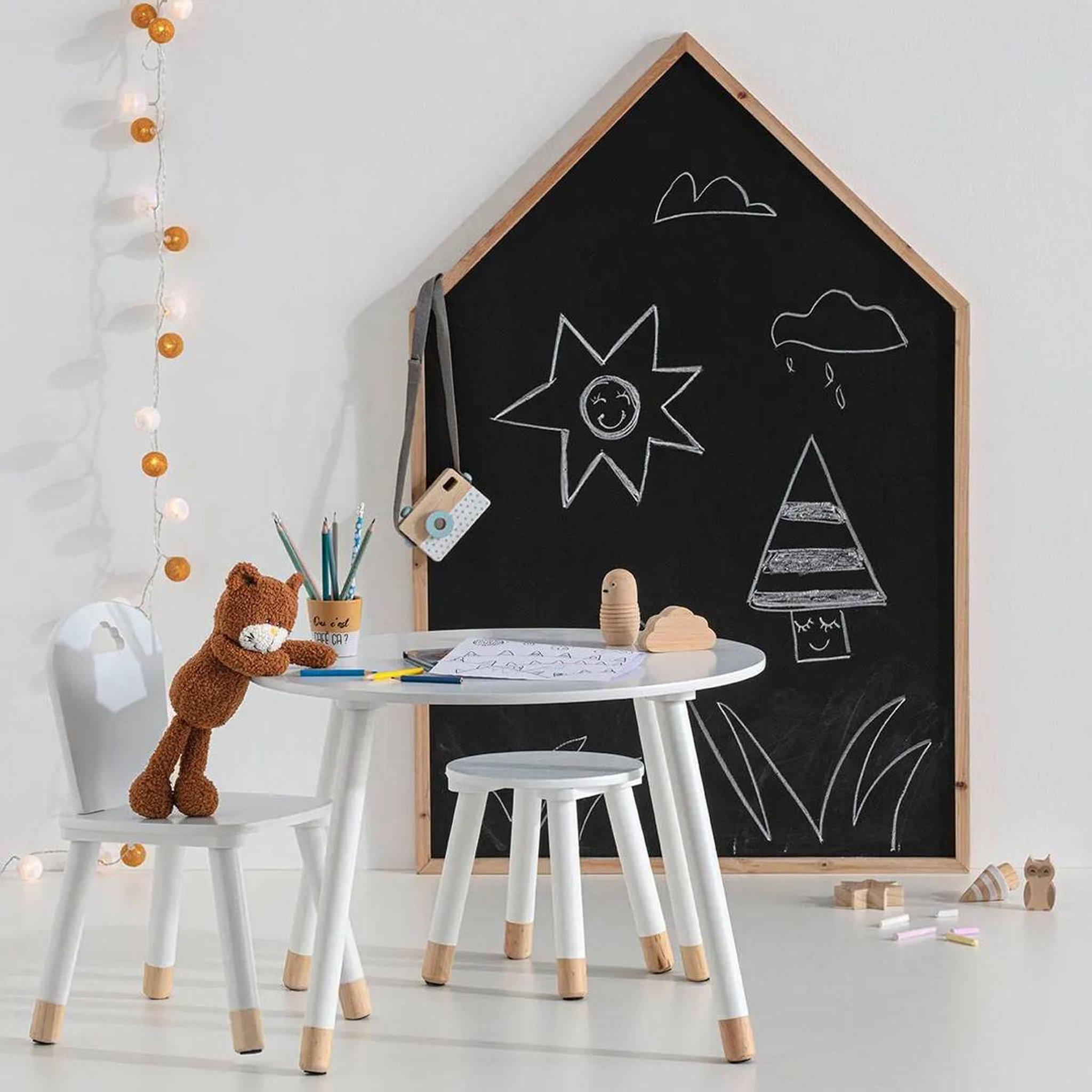 Voir la diapositive 3 : Atmosphera Kids Chaise enfant  douceur' 50cm blanc