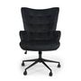 Voir la diapositive 1 : Paris Prix Fauteuil de Bureau Velours  Verner  96cm Noir