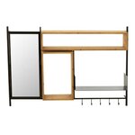 Paris Prix Patère Murale & Miroir  Tina  130cm Noir & Naturel