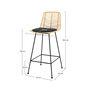 Voir la diapositive 4 : Rendez vous déco Lot de 2 chaises pour îlot central 66 cm en rotin naturel et noir-Tamara