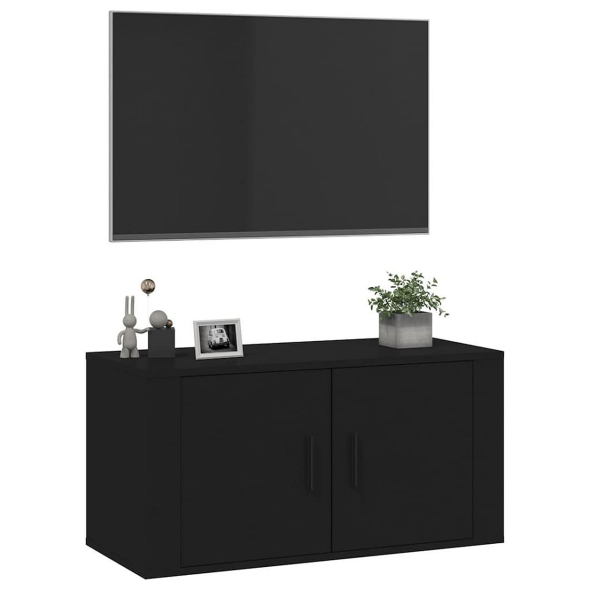 VIDAXL Meuble TV mural Noir 80x34,5x40 cm