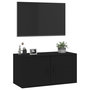 Voir la diapositive 4 : VIDAXL Meuble TV mural Noir 80x34,5x40 cm
