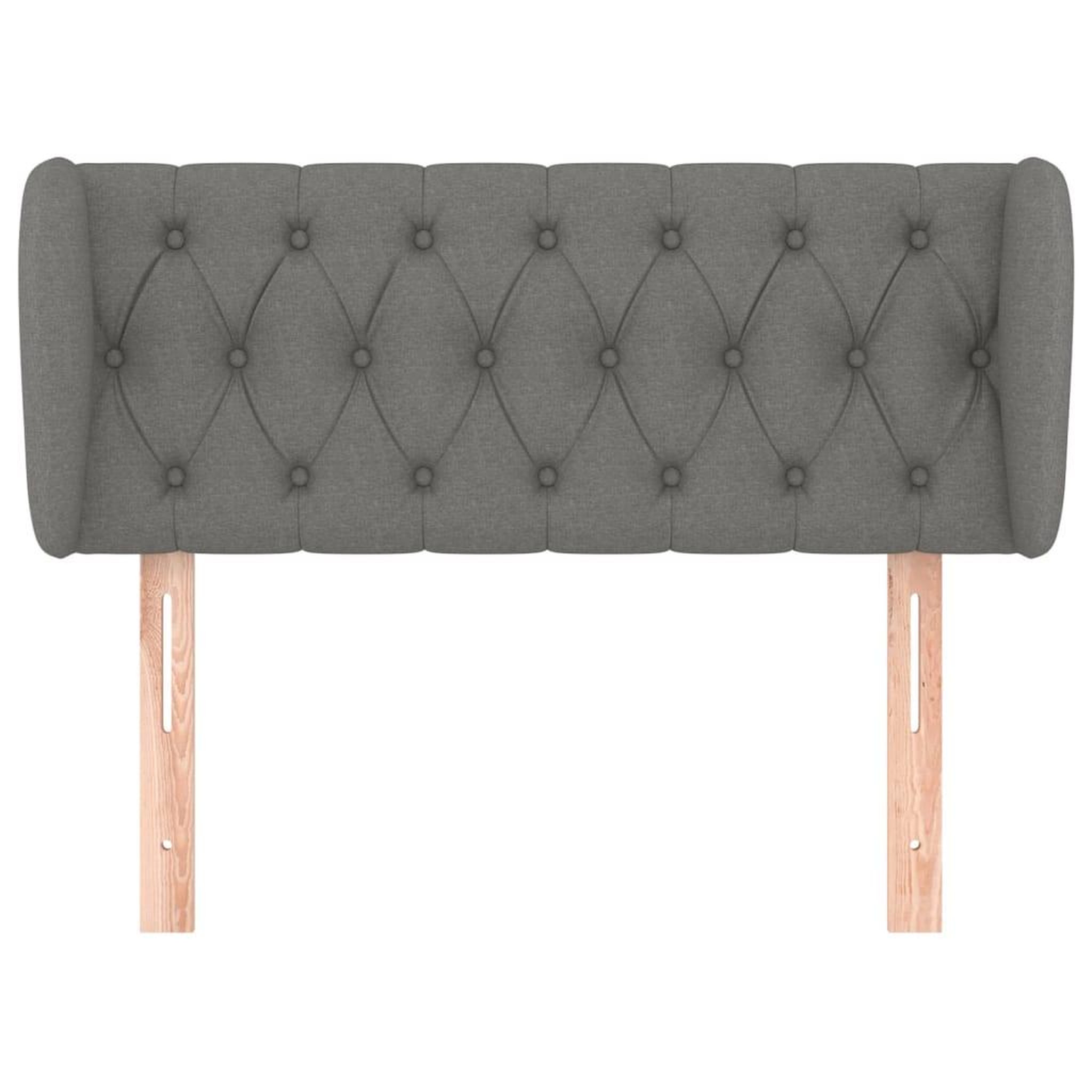 Voir la diapositive 3 : VIDAXL Tete de lit avec oreilles Gris fonce 93x23x78/88 cm Tissu