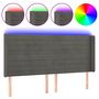 Voir la diapositive 2 : VIDAXL Tete de lit a LED Gris fonce 203x16x118/128 cm Velours
