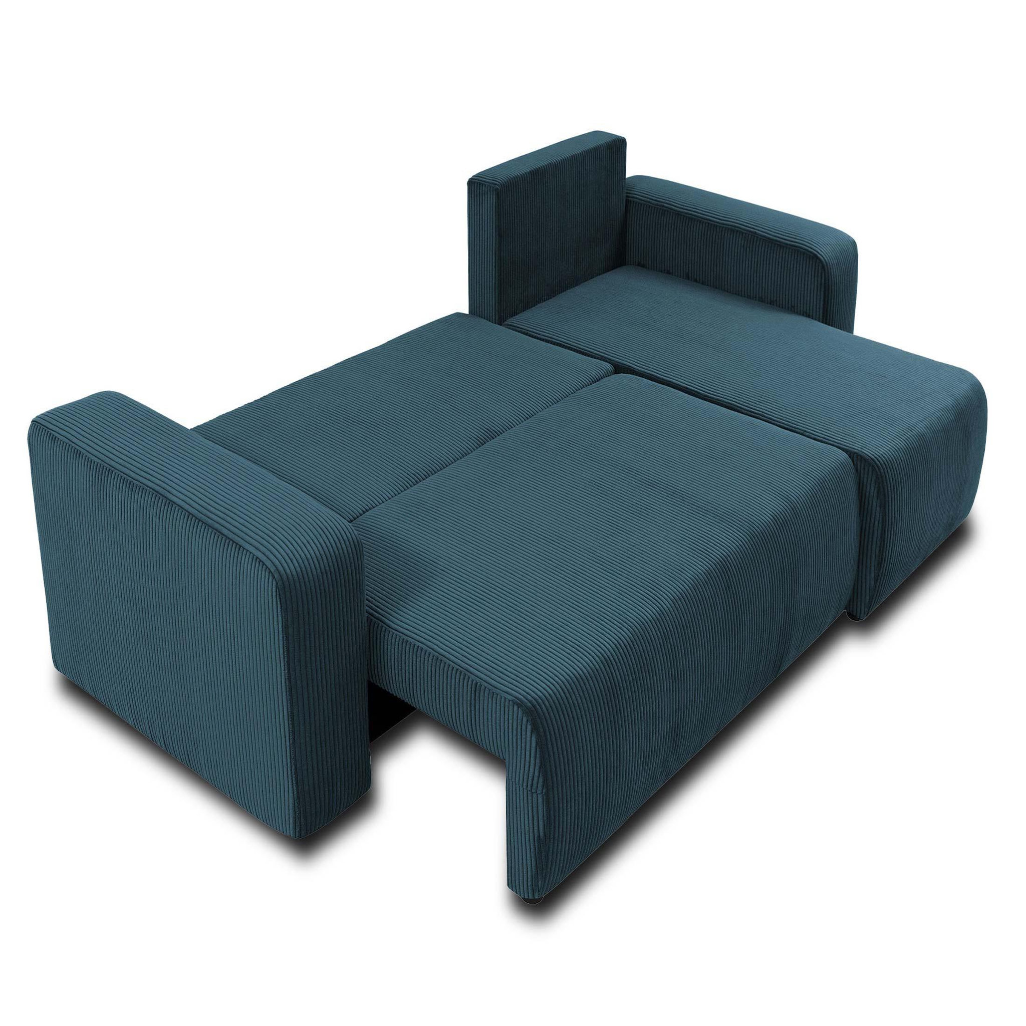 Voir la diapositive 3 : BEST MOBILIER Artemisa - canapé d'angle réversible 4 places - convertible avec coffre - en velours côtelé