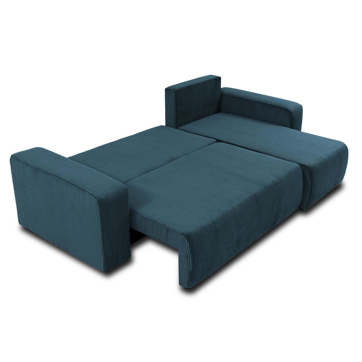 BEST MOBILIER Artemisa - canapé d'angle réversible 4 places - convertible avec coffre - en velours côtelé