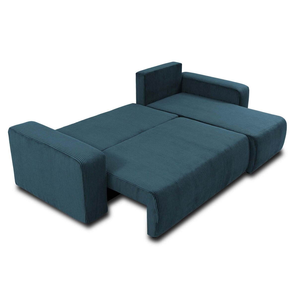 BEST MOBILIER Artemisa - canapé d'angle réversible 4 places - convertible avec coffre - en velours côtelé