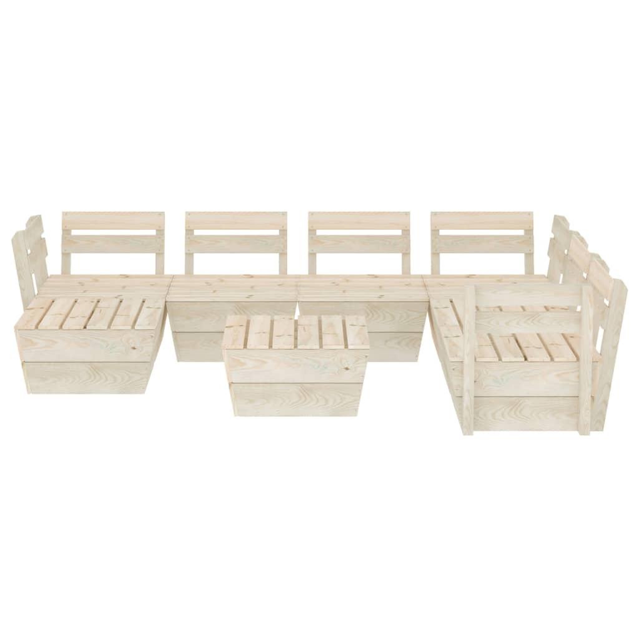 Voir la diapositive 3 : VIDAXL Salon de jardin palette 8 pcs Bois d'epicea impregne