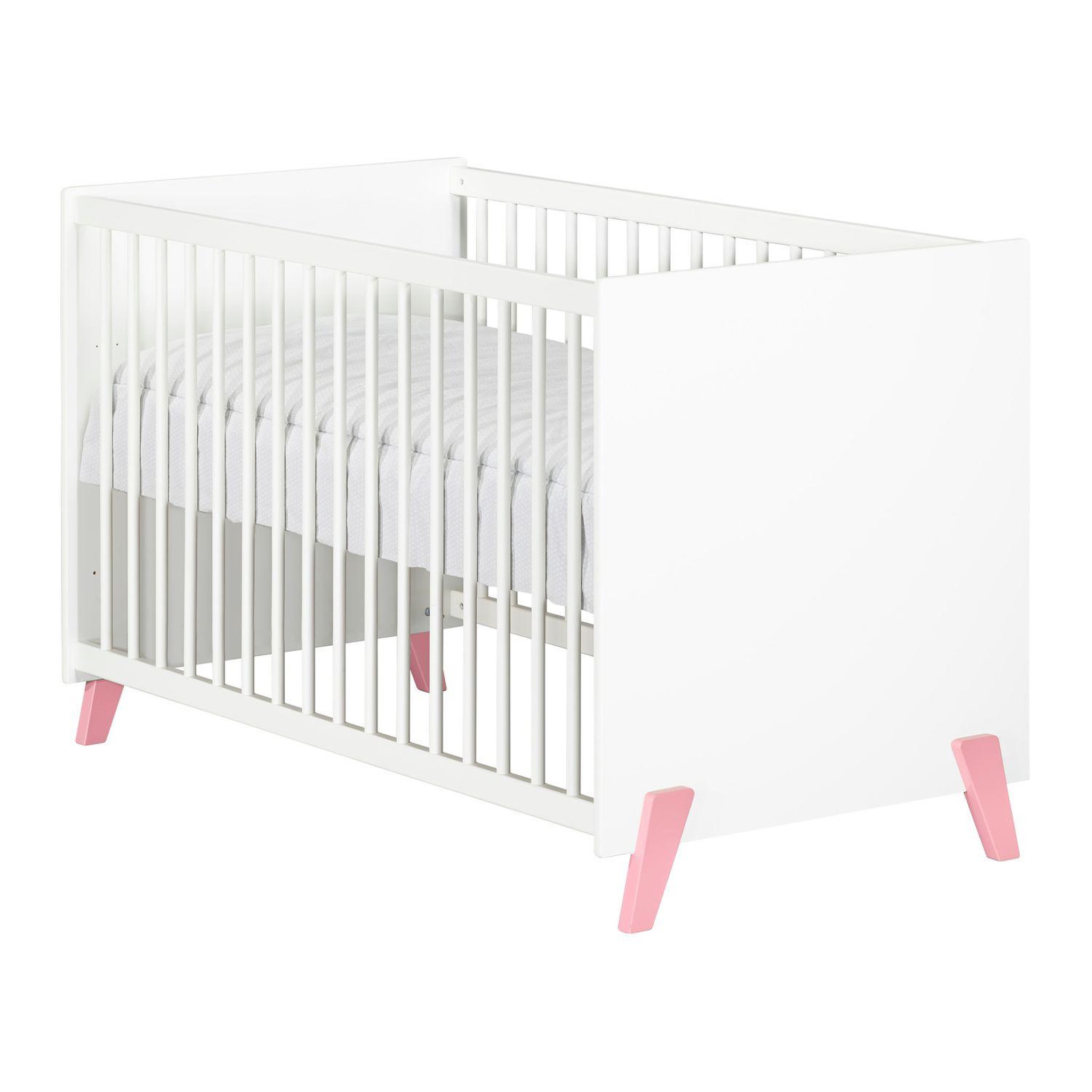 Voir la diapositive 2 : BABY PRICE  Lit bébé sommier réglable 60x120cm JOY coloris rose 