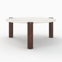 Voir la diapositive 5 : Rendez vous déco Table basse ronde en marbre et bois de manguier D86 cm-Pauline
