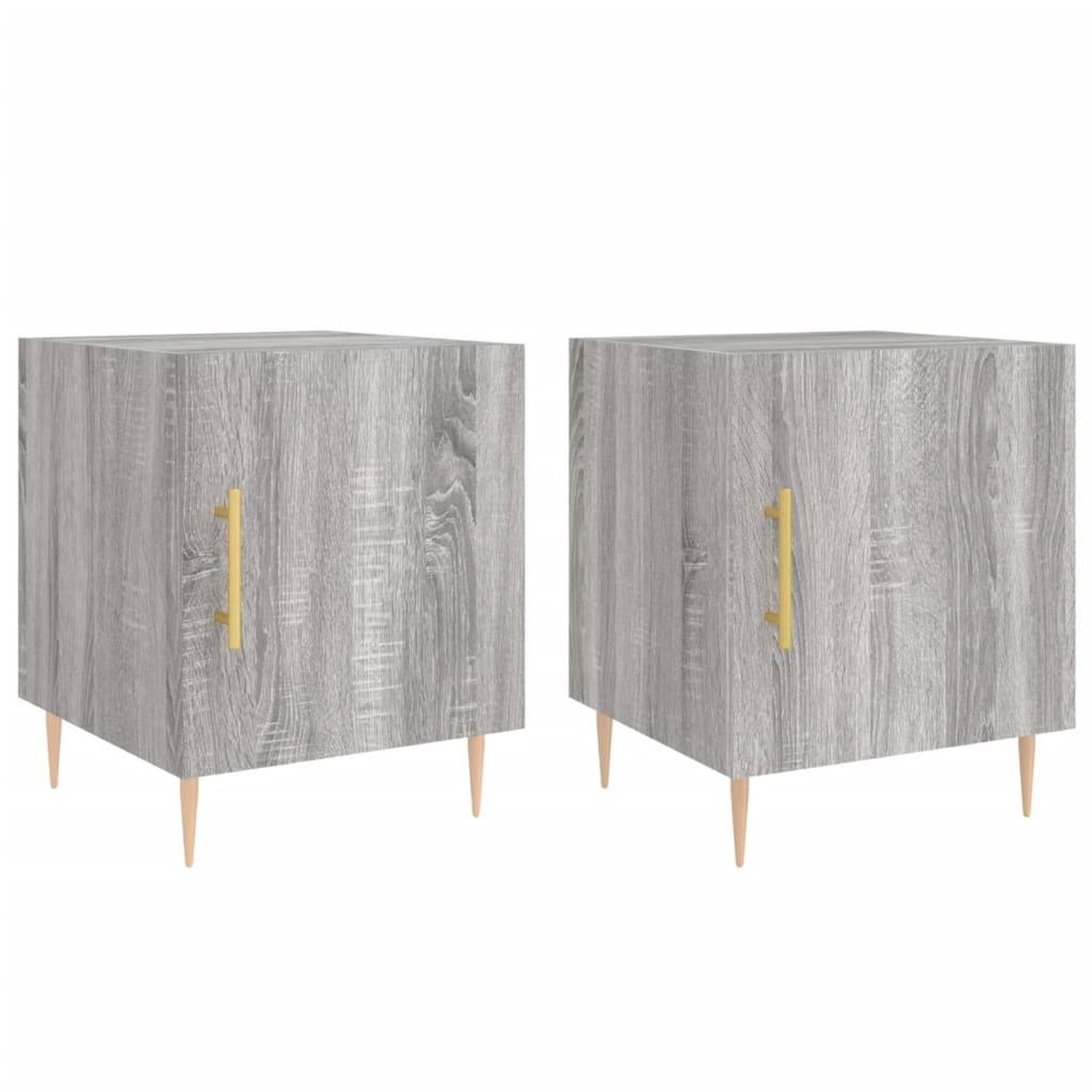 Voir la diapositive 2 : VIDAXL Tables de chevet 2 pcs sonoma gris 40x40x50cm bois d'ingenierie