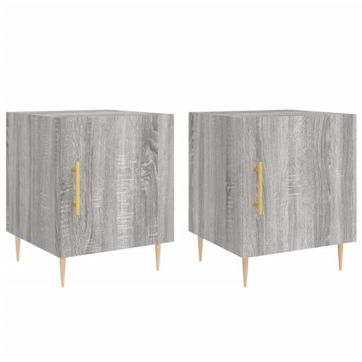 VIDAXL Tables de chevet 2 pcs sonoma gris 40x40x50cm bois d'ingenierie