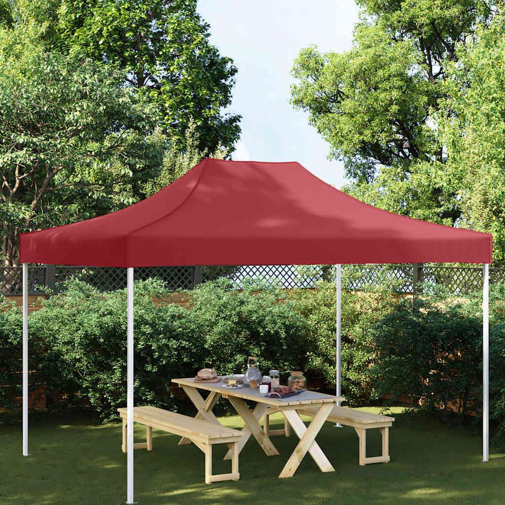 Voir la diapositive 1 : VIDAXL Toit de tente de reception 4x3 m Bordeaux 270 g/m^2