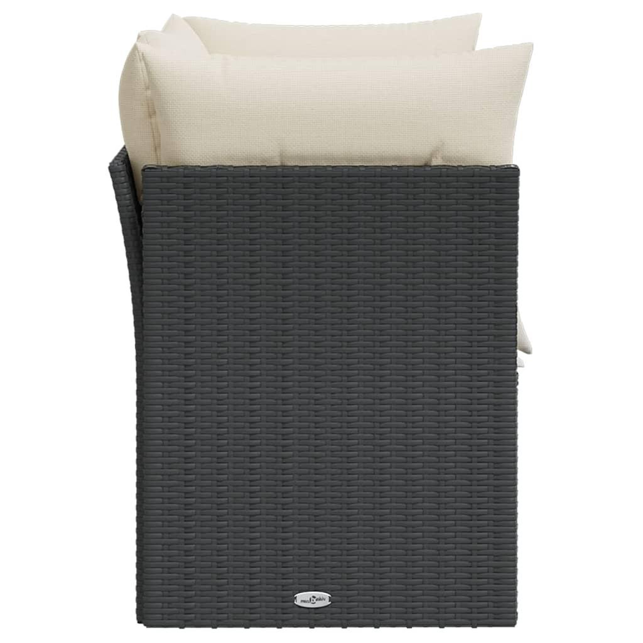 Voir la diapositive 5 : VIDAXL Canape de jardin avec coussins 2 places noir resine tressee