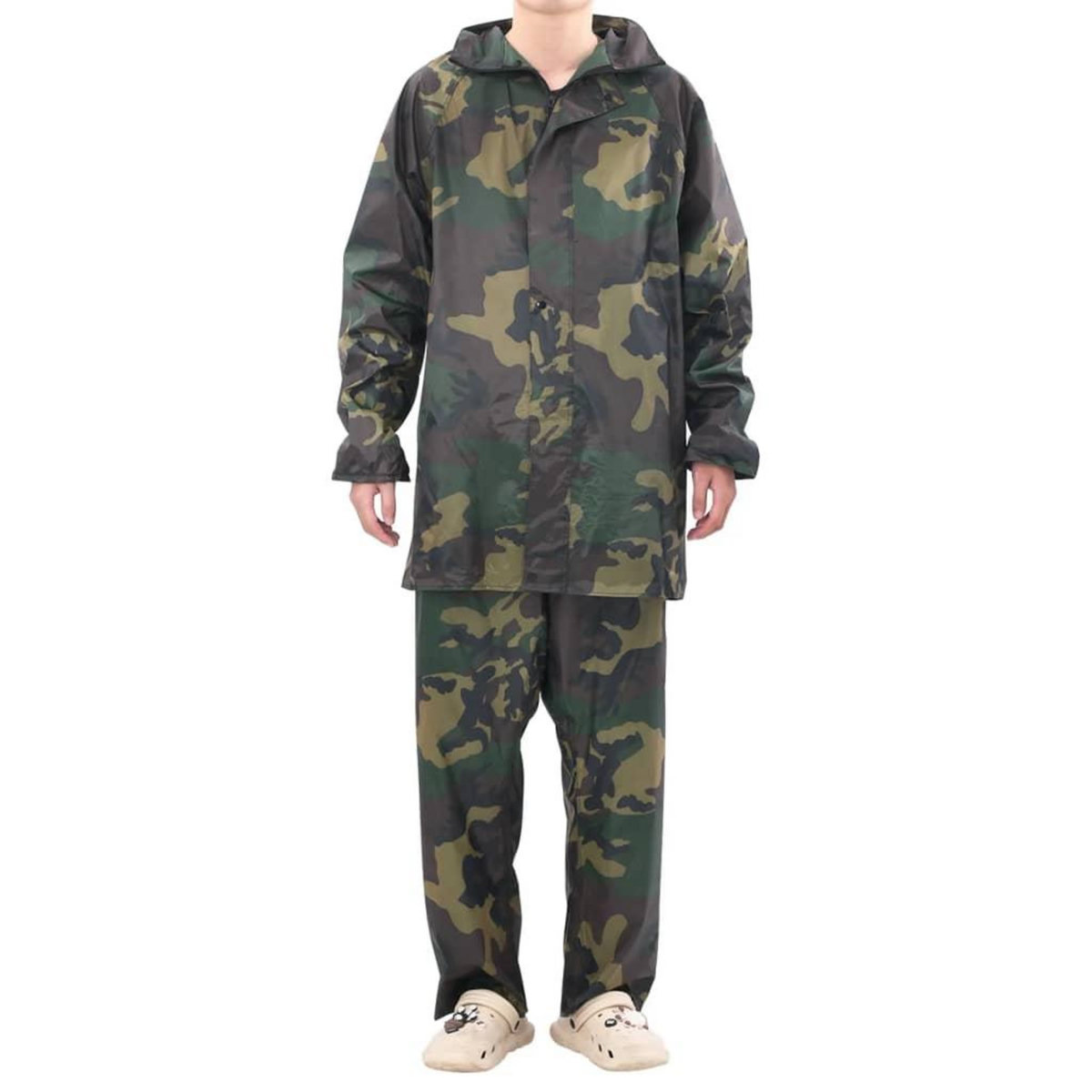 VIDAXL Combinaison de pluie avec capuche 2 pcs Hommes Camouflage XXL