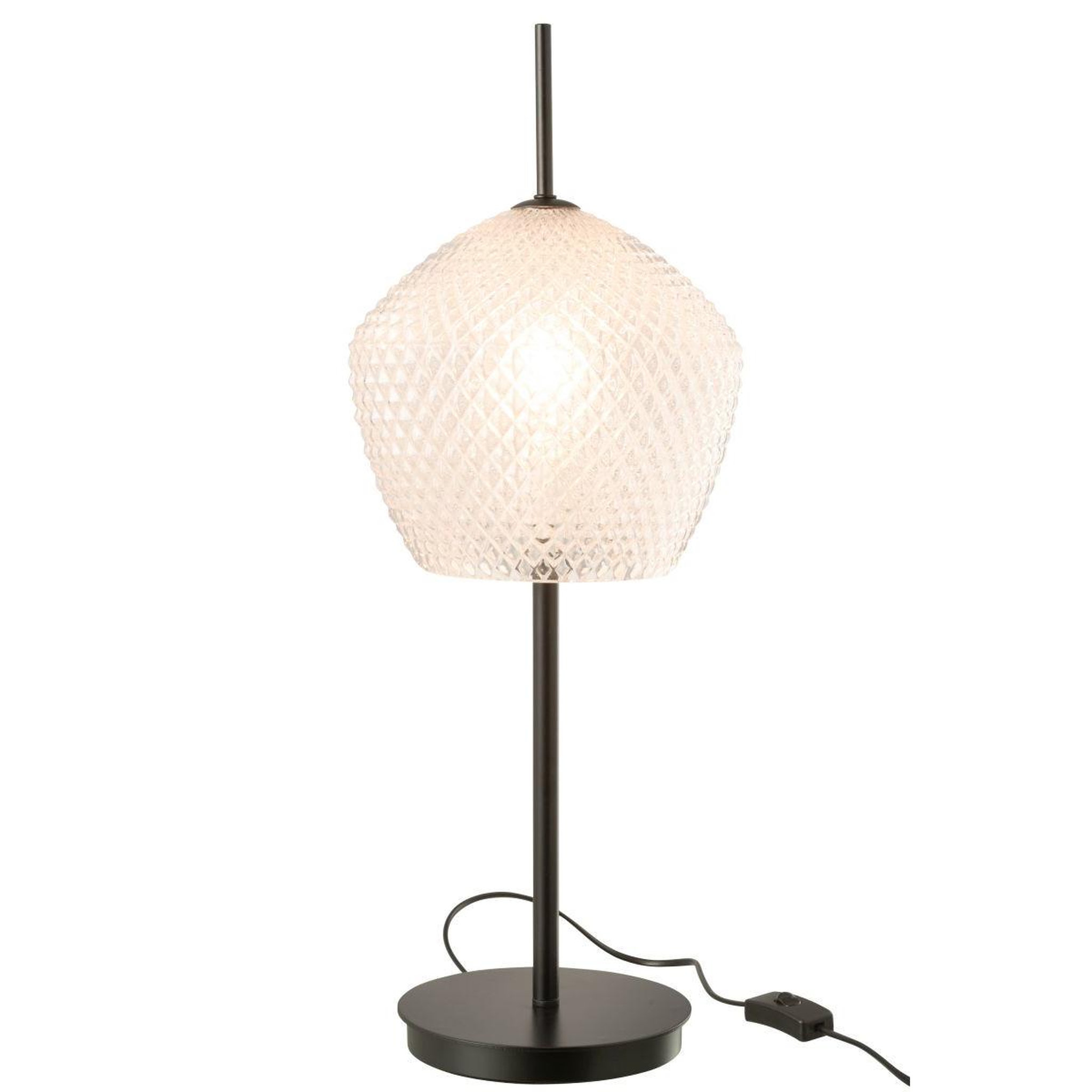 Voir la diapositive 2 : J-LINE Lampe à poser en verre design  jenna  60cm blanc