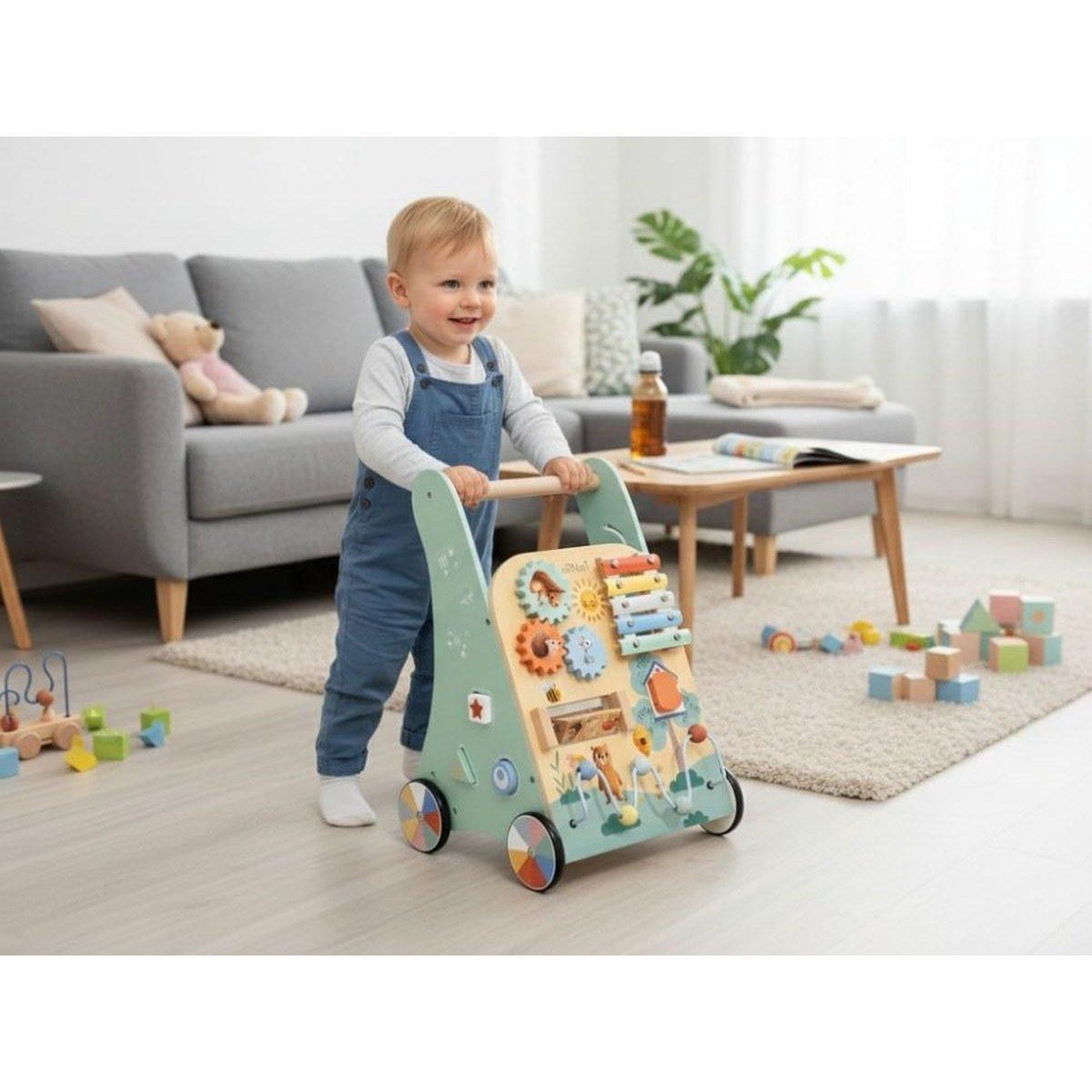 Voir la diapositive 4 : ELINELI Trotteur d'activités pour enfant