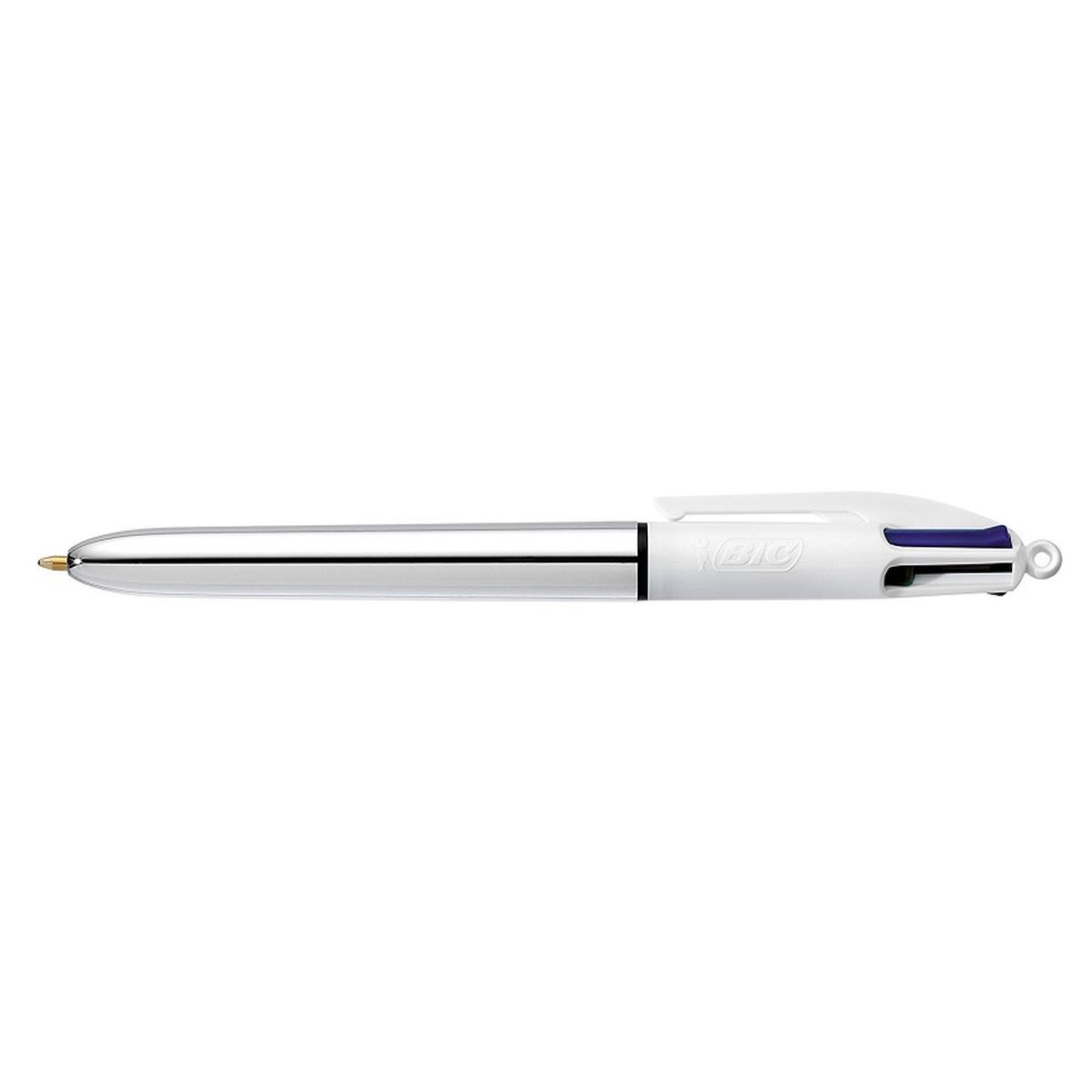 BIC Stylo bille 4 couleurs rétractable pointe moyenne Shine Metallic