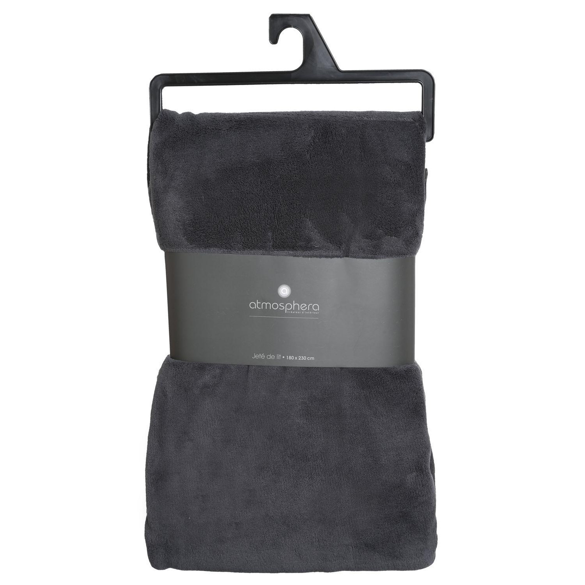 Voir la diapositive 4 : ATMOSPHERA Plaid en microfibre - 180 x 230 cm - gris