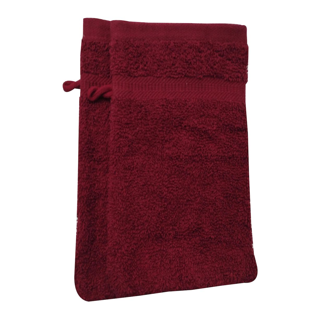 Lot de 2 gants de toilette uni en coton 450 g/m²