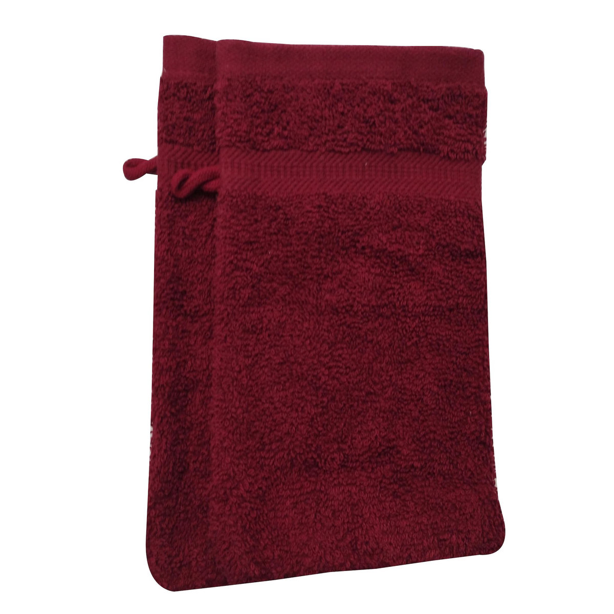 Lot de 2 gants de toilette uni en coton 450 g/m²