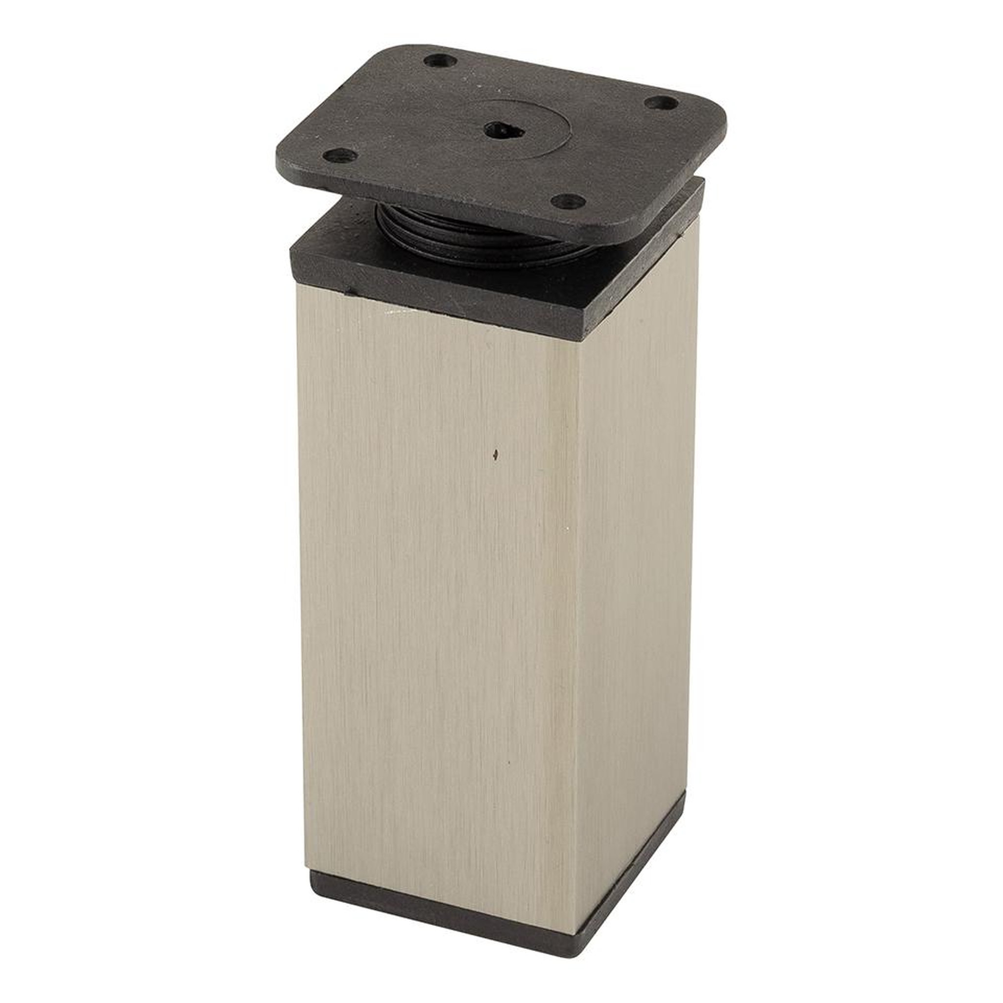 CENTRALE BRICO Pied de meuble fa009 100 mm réglable imitation inox/noir plastique