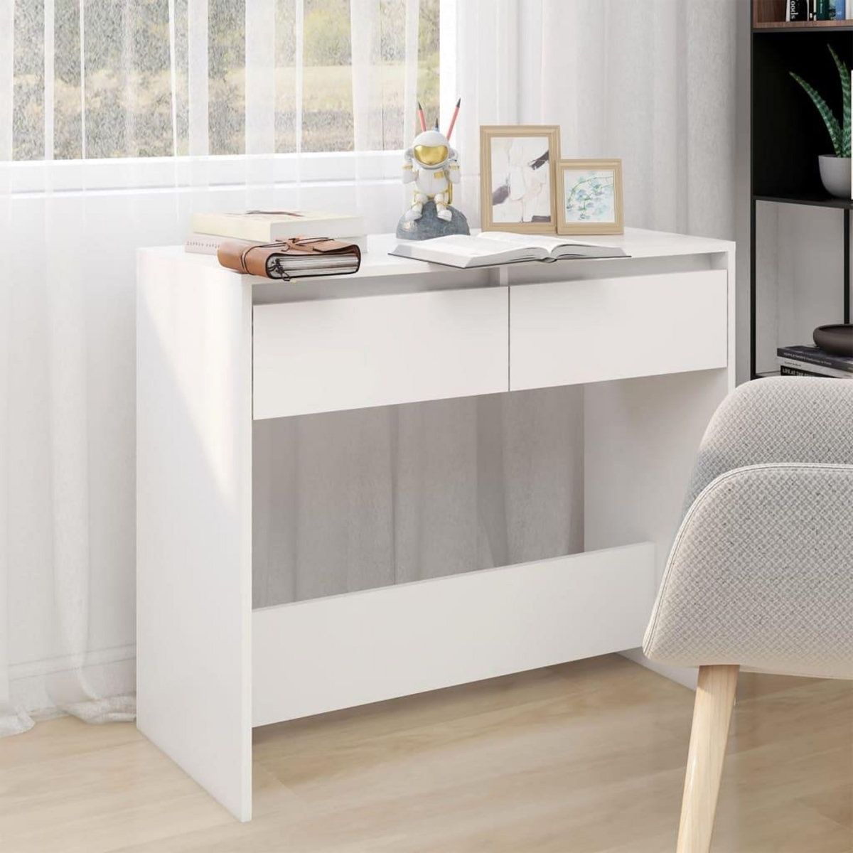 VIDAXL Table console Blanc 89x41x76,5 cm Acier