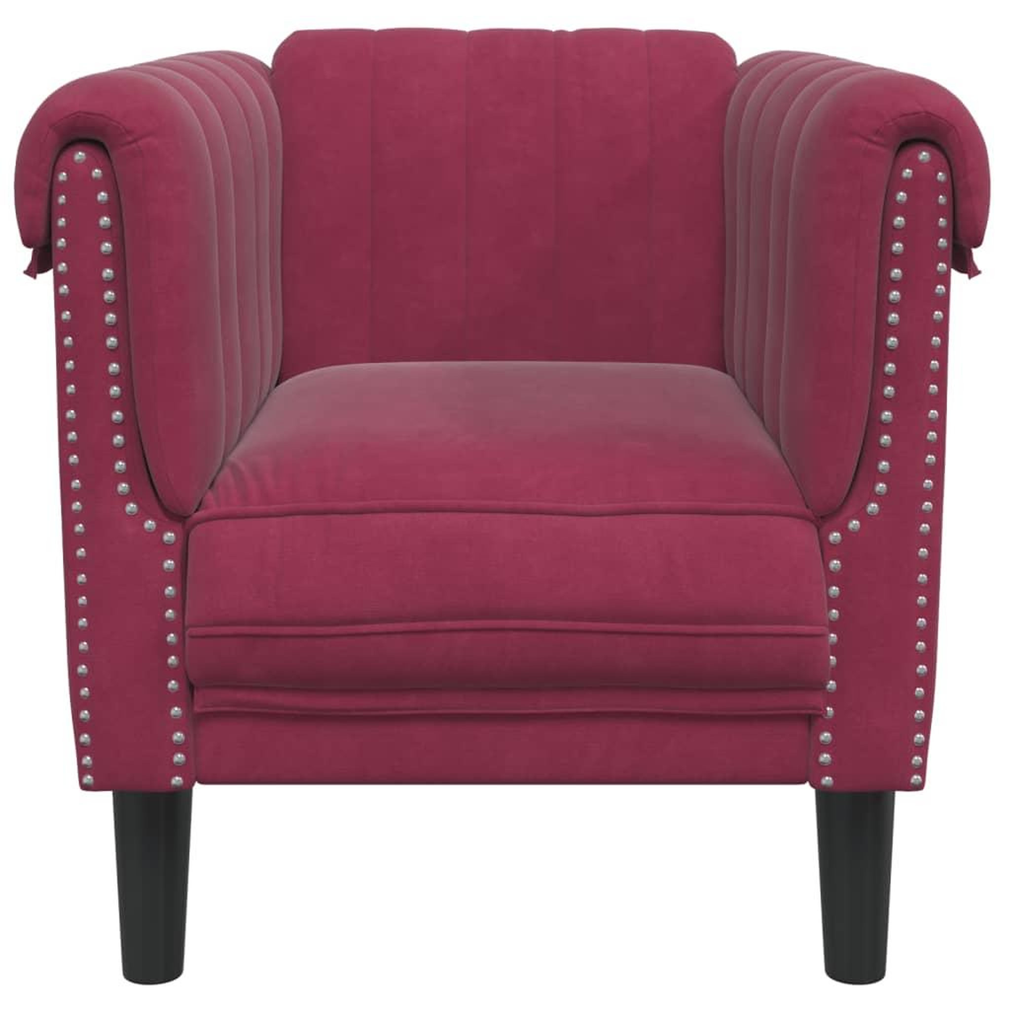 Voir la diapositive 4 : VIDAXL Fauteuil rouge bordeaux velours