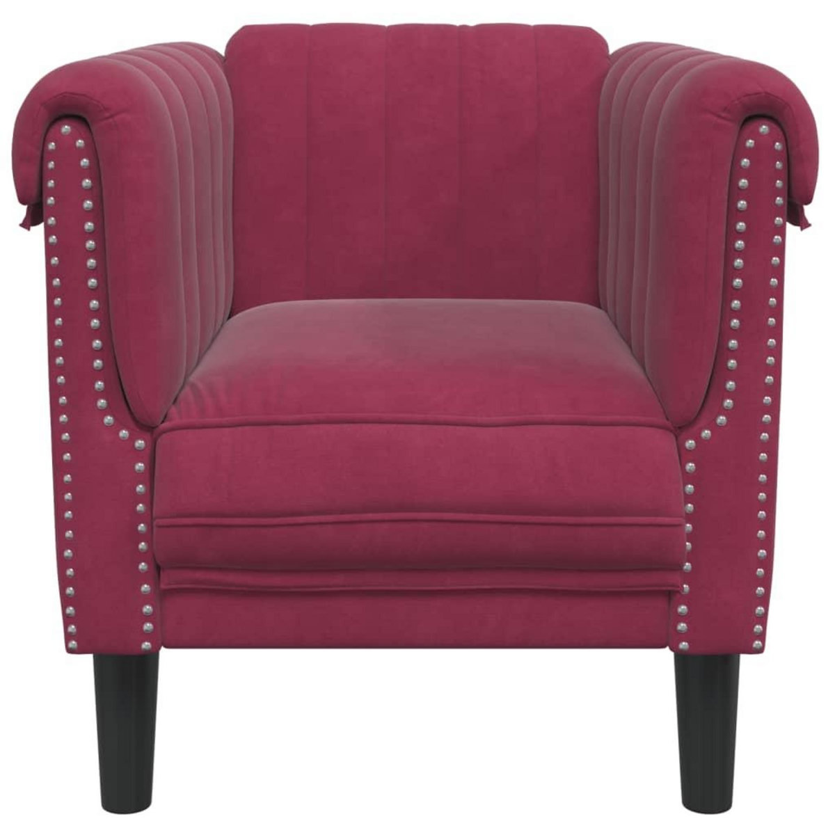 VIDAXL Fauteuil rouge bordeaux velours