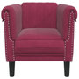 Voir la diapositive 4 : VIDAXL Fauteuil rouge bordeaux velours