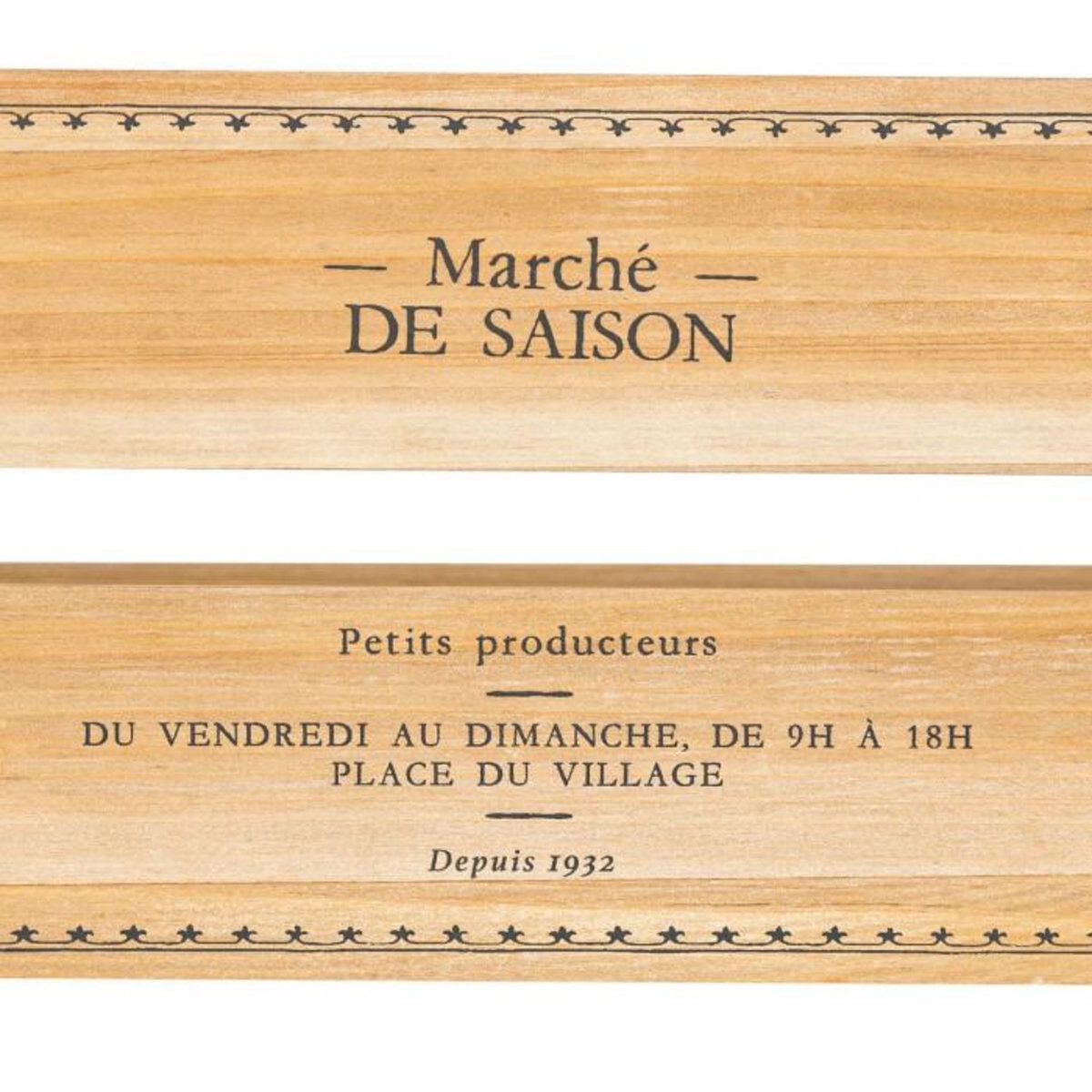 ATMOSPHERA Lot de 2 Cagettes en Bois  Little Cottage  35cm Naturel