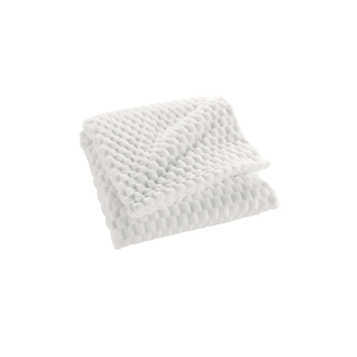 Paris Prix Plaid Flanelle en Relief  Mini Frosty  125x150cm Blanc