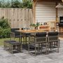 Voir la diapositive 1 : VIDAXL Ensemble a manger de jardin 9 pcs coussins gris resine tressee