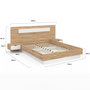Voir la diapositive 3 : ID MARKET Lit double SANTA avec tête de lit + tables de chevet intégrées et sommier 140 x 190 cm bois et blanc