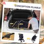 Voir la diapositive 5 : PAWHUT Poussette buggy pour chiens 75L x 46l x 94H cm pliable imperméable tissu 600D Oxford 4 roues noir