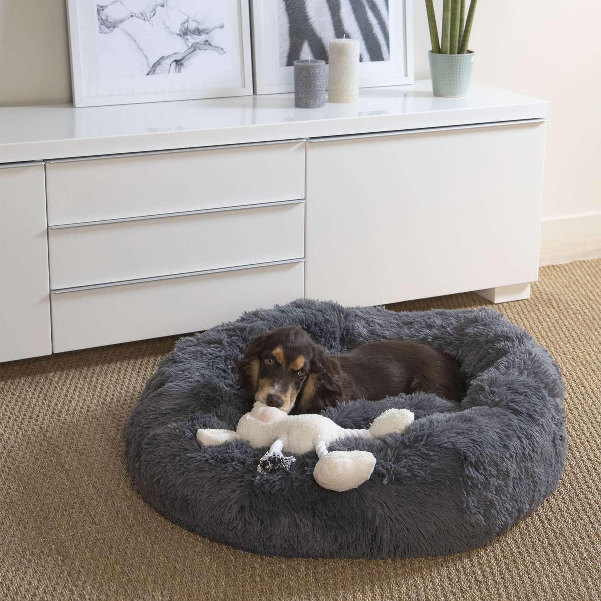 Voir la diapositive 3 : LOVE STORY Coussin doux et rond snow pour chien et chat