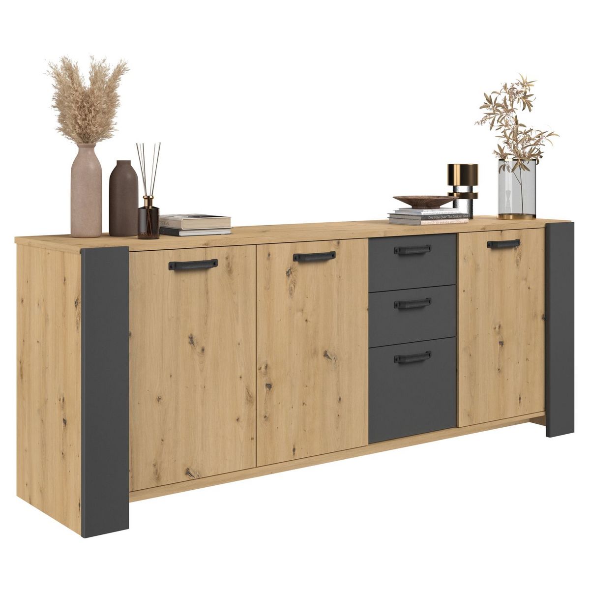 Enfilade 3 portes 3 tiroirs L220cm TRAVEL