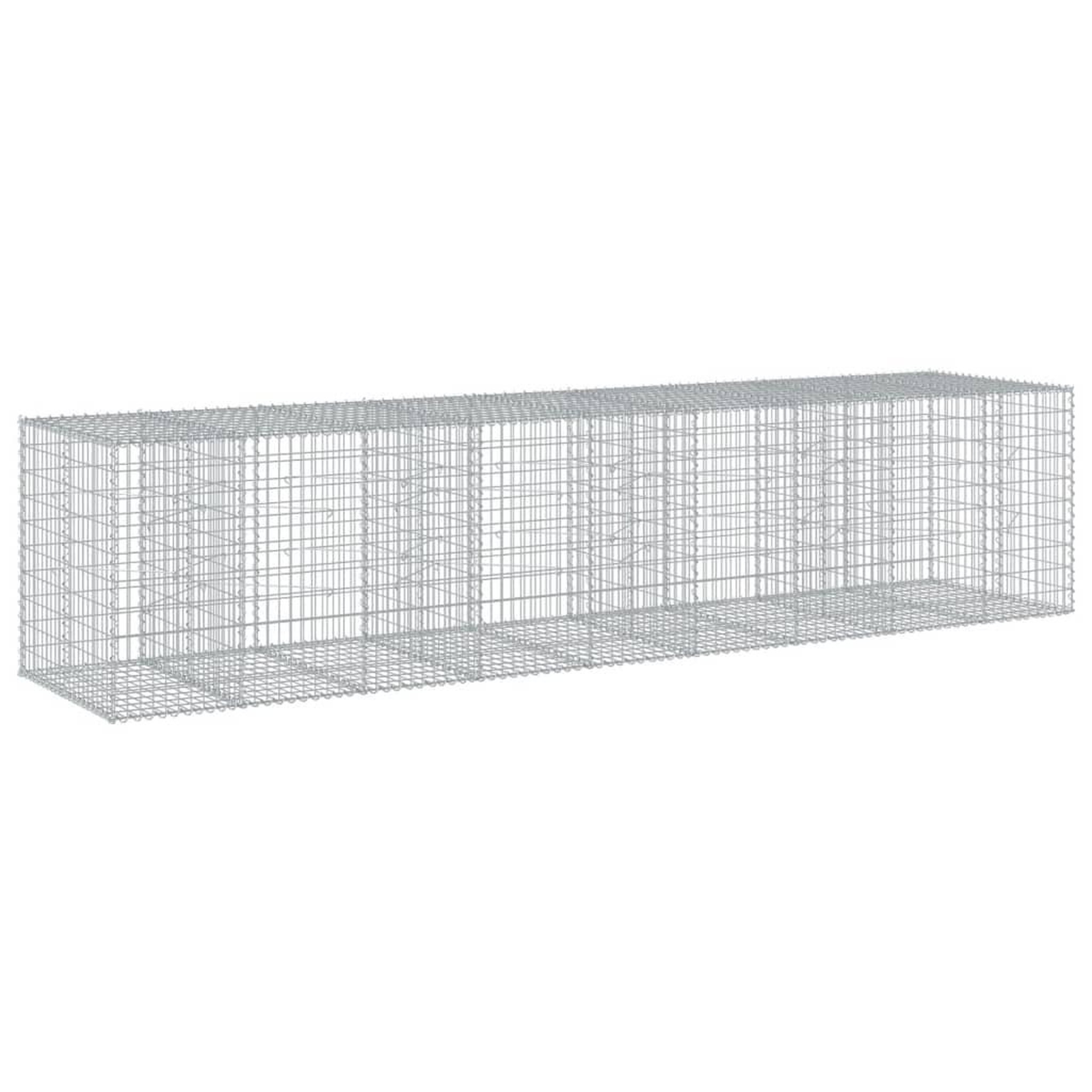 Voir la diapositive 5 : VIDAXL Panier gabion avec couvercle 450x100x100 cm fer galvanise