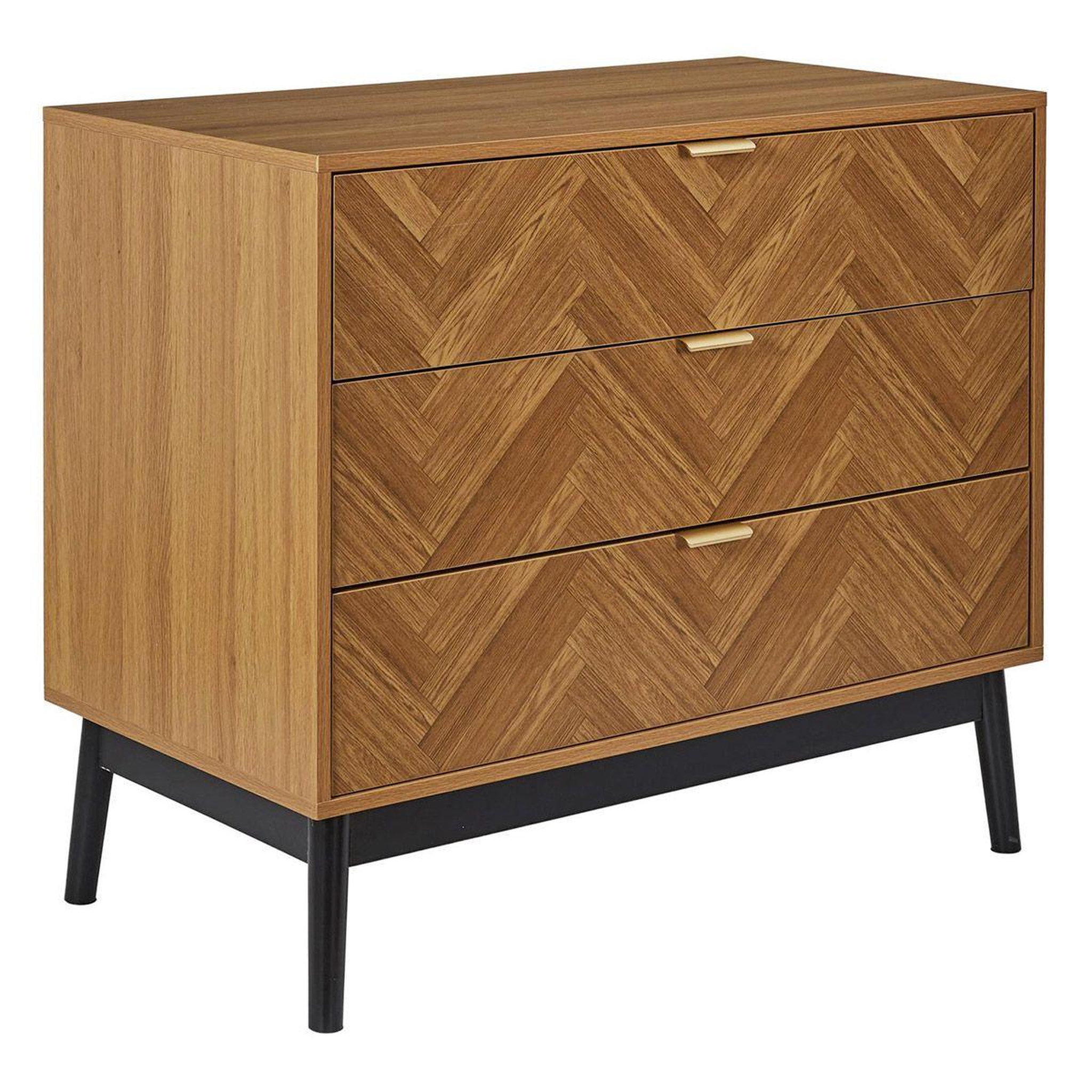 The Home Deco Factory Commode design 3 tiroirs  felix  90cm marron