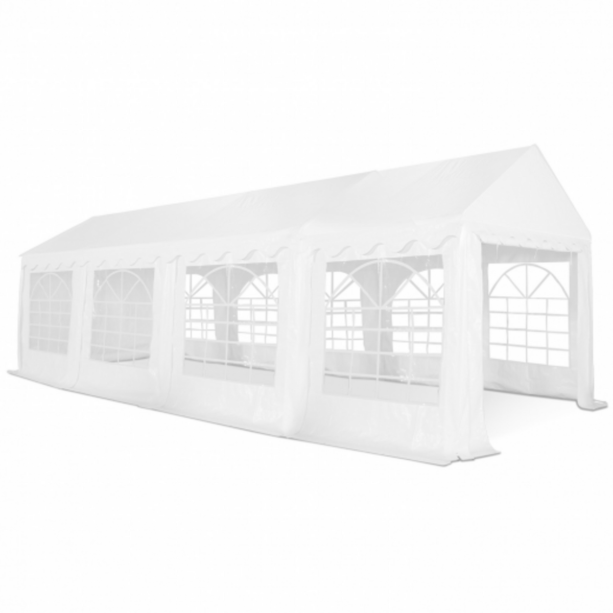 ID MARKET Tente de réception 4x8 M barnum PE 180gr/m² chapiteau blanc 40 personnes