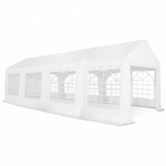 ID MARKET Tente de réception 4x8 M barnum PE 180gr/m² chapiteau blanc 40 personnes