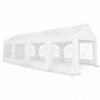 Voir la diapositive 1 : ID MARKET Tente de réception 4x8 M barnum PE 180gr/m² chapiteau blanc 40 personnes