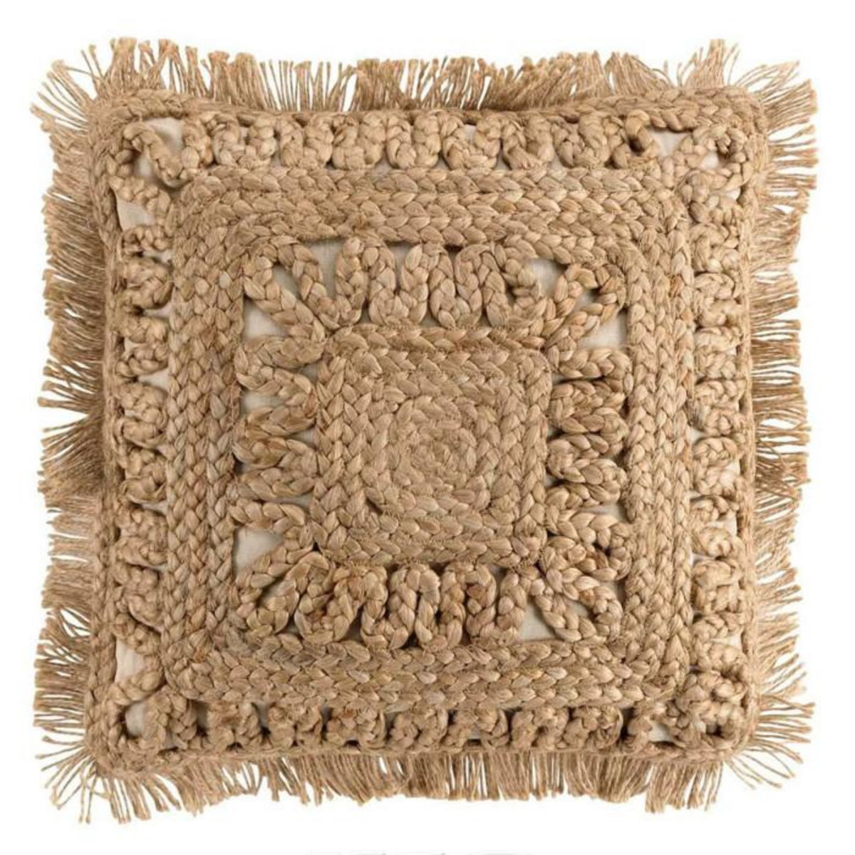 Paris Prix Coussin Déco à Franges  Delijute  45x45cm Beige