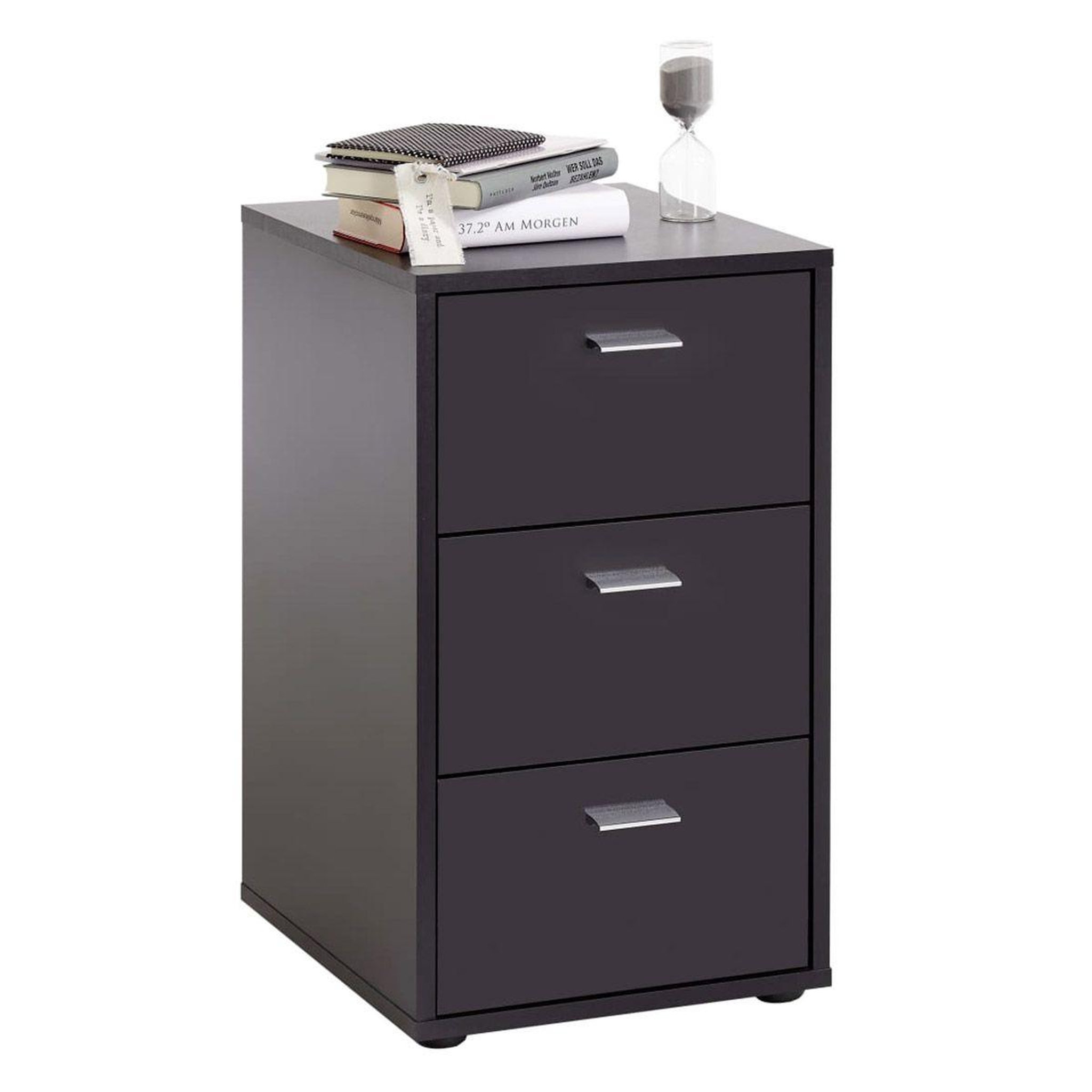 Paris Prix Table de chevet 3 tiroirs design  gania  62cm noir