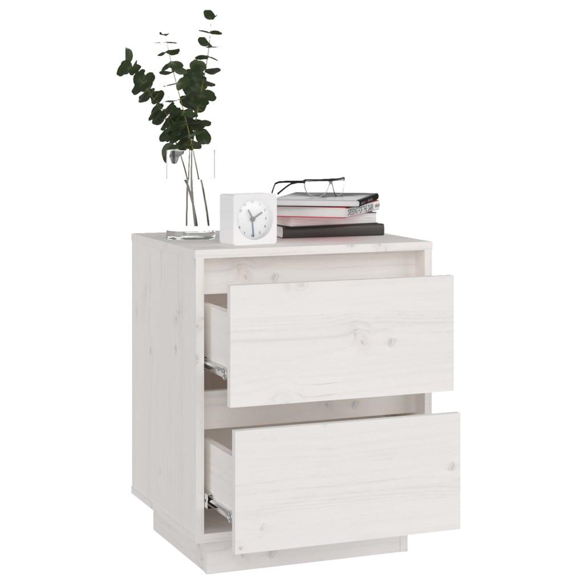 Voir la diapositive 5 : VIDAXL Tables de chevet 2 pcs Blanc 40x35x50 cm Bois de pin solide