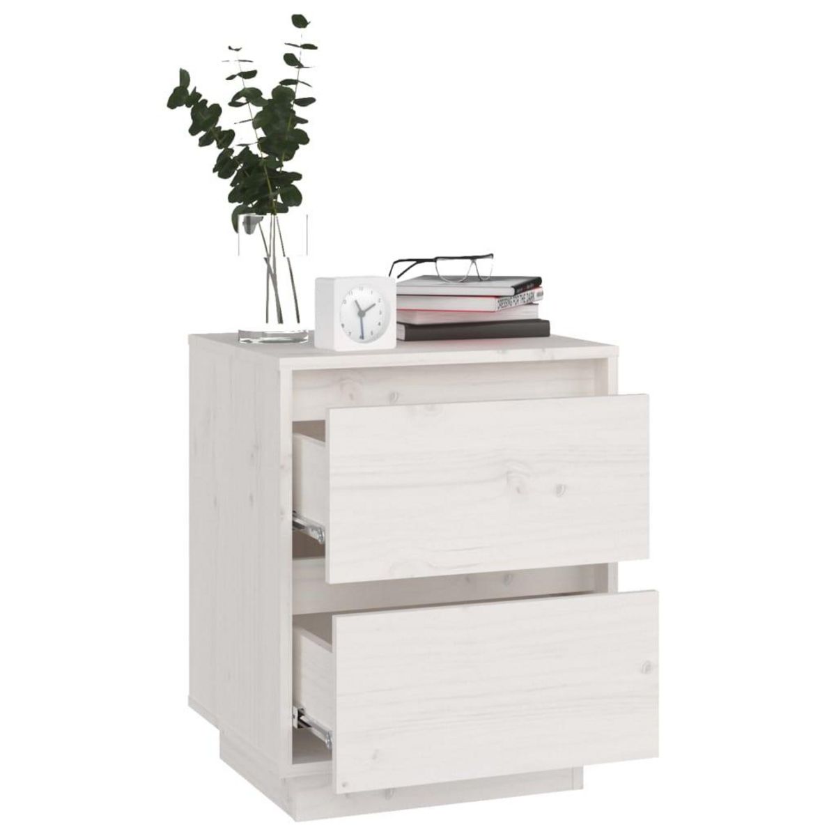 VIDAXL Tables de chevet 2 pcs Blanc 40x35x50 cm Bois de pin solide
