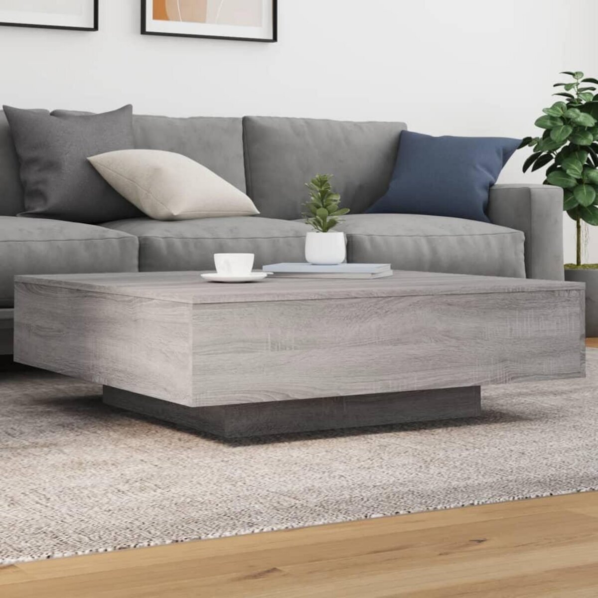 VIDAXL Table basse sonoma gris 100x100x31 cm bois d'ingenierie