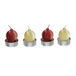 ATMOSPHERA Lot de 4 Bougies Chauffe-Plat  Boule de Noël  4cm Multicolore