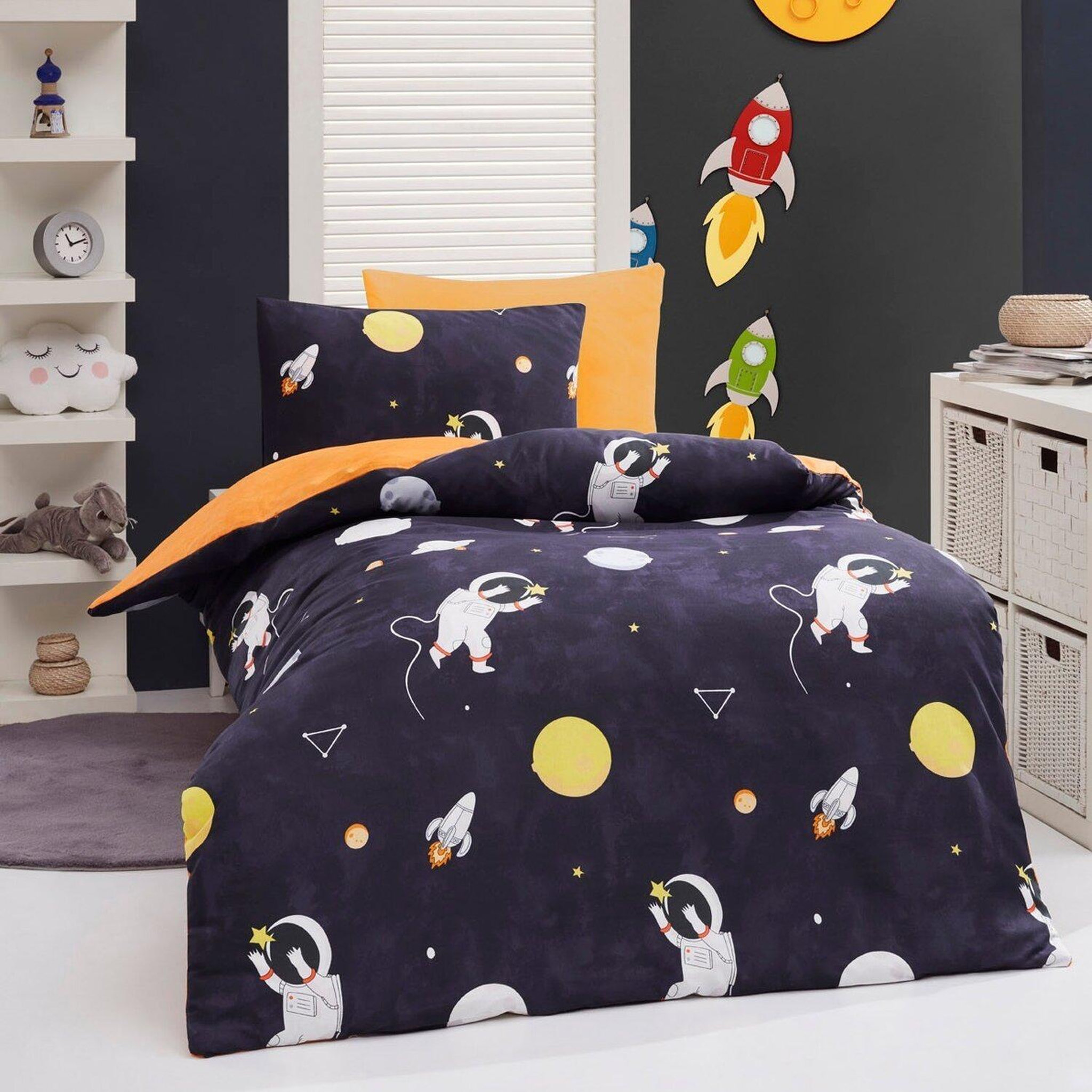 Voir la diapositive 2 : Home collection Parure de lit enfant 2 pcs avec une taie en coton polyester spatial Astron